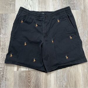 Polo Ralph Lauren Boys Shorts Size 14 Polo Print Black